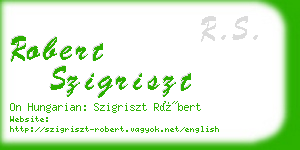 robert szigriszt business card